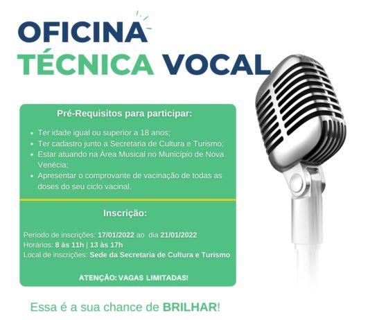 Prefeitura de Nova Venécia oferece Oficina Técnica Vocal a cantores do Município