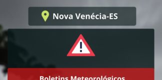 Boletins Meteorológicos deixam população informada sobre a situação das chuvas em Nova Venécia