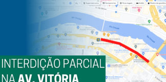 Cesan realiza interdição em trecho entre a ponte Cristiano Dias Lopes e a Passarela, da Av. Vitória