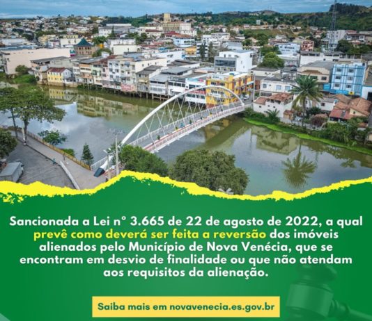 Sancionada a lei que dispõe sobre o rito de reversão dos imóveis públicos municipais