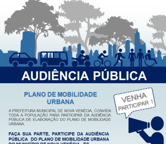 Nova Venécia realizará audiência Pública de elaboração do Plano Municipal de Mobilidade Urbana
