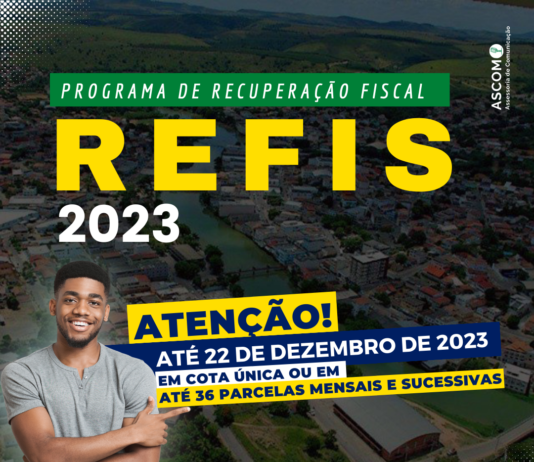 Município de Nova Venécia disponibiliza a adesão ao Programa de Recuperação Fiscal – REFIS 2023