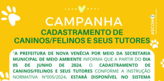 Secretaria de Meio Ambiente abre o Cadastramento de Caninos/Felinos e seus tutores