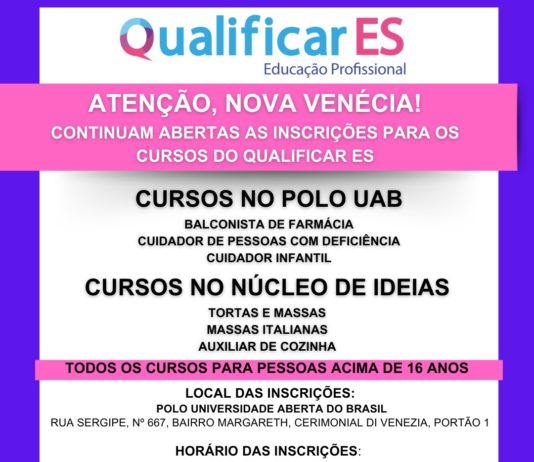 Continuam abertas as inscrições para os cursos do Qualificar