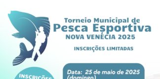 Estão abertas as inscrições para o Torneio Municipal de Pesca Esportiva de Nova Venécia 2025