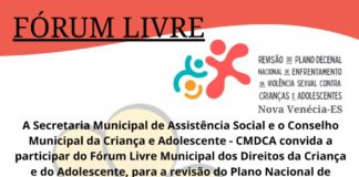 Nova Venécia realiza Fórum Livre Municipal sobre Direitos da Criança e do Adolescente