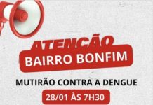 Mutirão contra a dengue acontece amanhã no bairro Bonfim
