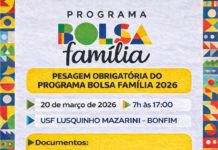 Pesagem obrigatória do Bolsa Família será realizada em Nova Venécia no dia 20 de março