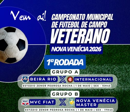 Campeonato Municipal Veterano começa nesta sexta-feira (01) em Nova Venécia