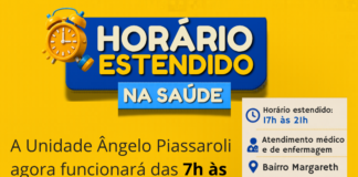Unidade Ângelo Piassarolli passa a funcionar das 7h às 21h a partir de segunda-feira (01)
