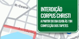 Ruas de Nova Venécia serão interditadas nesta quarta-feira para confecção de tapetes de Corpus Christi