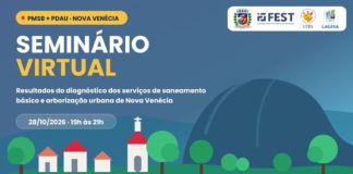 Prefeitura de Nova Venécia realiza seminário on-line para apresentar o diagnóstico do saneamento básico e da arborização urbana
