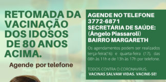 Covid-19: Retomada do agendamento para imunização de idosos na faixa etária de 80 anos acima