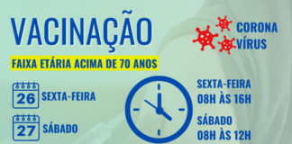 Covid-19: Nova Venécia recebe 1630 doses de vacina e realiza vacinação agendada neste fim de semana para a faixa etária acima de 70 anos