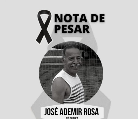 Nota de pesar: José Ademir Rosa, popularmente conhecido por ‘Zé Fubica’, vítima de complicações causadas pela Covid-19.