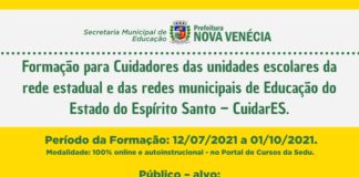 Formação para Cuidadores das unidades escolares da rede estadual e das redes municipais de Educação do Estado do Espírito Santo – CuidarES.