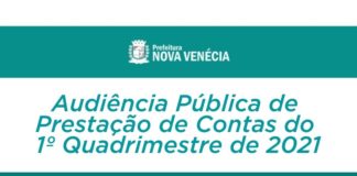 Prestação de Contas do 1º Quadrimestre de 2021 será Online.