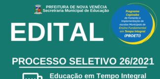 Abertas as inscrições para o Processo Seletivo na EMEFTI Bairro Altoé