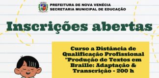 A Secretaria de Educação de Nova Venécia divulga inscrições em cursos voltados para área da educação especial