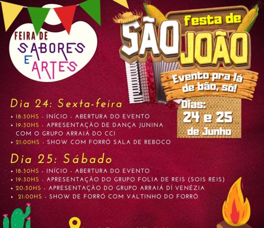 Secretaria Municipal de Cultura e turismo convida a todos para “Festa de São João”