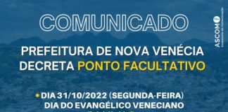Prefeitura de Nova Venécia informa sobre Feriado e Ponto Facultativo