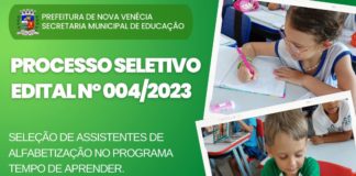 Processo Seletivo para Assistentes de Alfabetização no Programa Tempo de Aprender