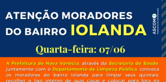 Ação “NOVA VENÉCIA CONTRA A DENGUE” continua com mutirão de limpeza pelos bairros do municipio