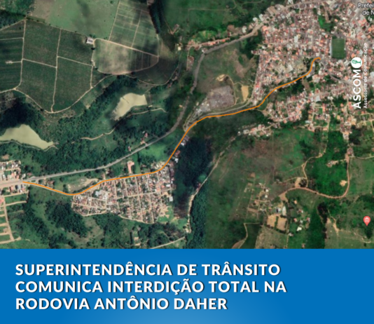 Superintendência de Trânsito de Nova Venécia informa interdição total na Rodovia Antônio Daher