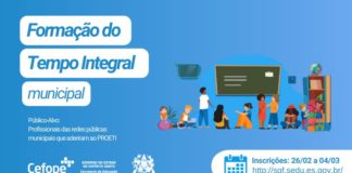 Prefeitura divulga formação para atuar em escolas de tempo integral