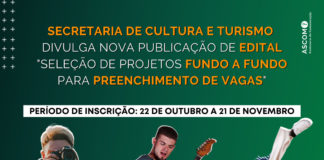 Secretaria de Cultura e Turismo publica Edital de Seleção de Projetos Culturais