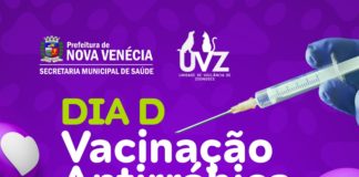 Prefeitura de Nova Venécia realiza dia D de vacinação antirrábica no dia 4 de outubro