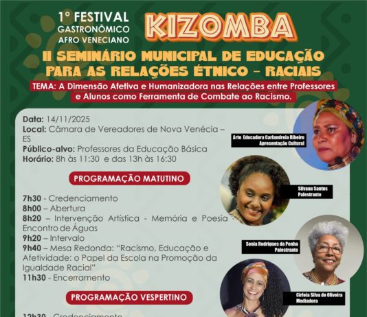 Festival Gastronômico Kizomba celebra a cultura afro-indígena com arte, saberes e espiritualidade em Nova Venécia