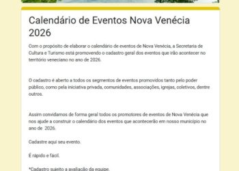 Promotores de eventos de Nova Venécia têm até o dia 20 de dezembro para realizar cadastro junto ao Calendário Oficial
