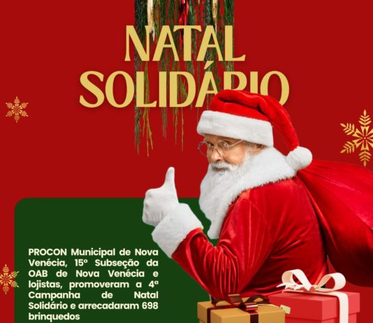 PROCON Municipal de Nova Venécia promove 4ª Campanha de Natal Solidário e arrecada 698 brinquedos