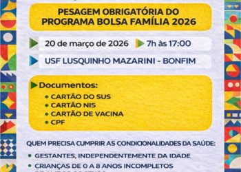 Pesagem obrigatória do Bolsa Família será realizada em Nova Venécia no dia 20 de março