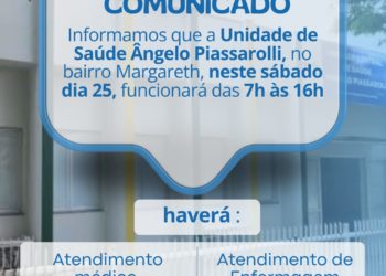 Unidade de Saúde Ângelo Piassarolli terá atendimento especial neste sábado em Nova Venécia