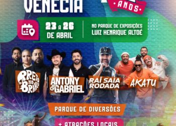 Festa de 72 anos de Nova Venécia começa nesta quinta-feira com shows, rodeio e programação especial
