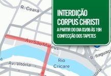 Ruas de Nova Venécia serão interditadas nesta quarta-feira para confecção de tapetes de Corpus Christi