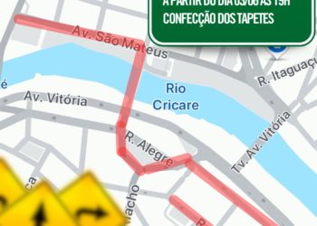 Ruas de Nova Venécia serão interditadas nesta quarta-feira para confecção de tapetes de Corpus Christi