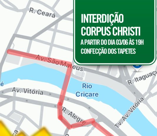 Ruas de Nova Venécia serão interditadas nesta quarta-feira para confecção de tapetes de Corpus Christi