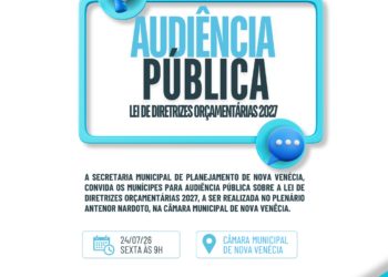 Nova Venécia promove audiência pública sobre a Lei de Diretrizes Orçamentárias 2027