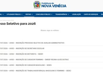 Prefeitura de Nova Venécia abre processos seletivos para contratação temporária em diversos cargos